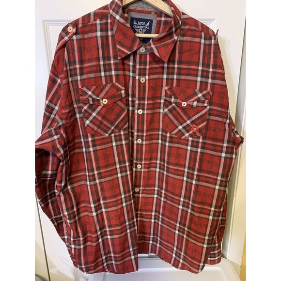 Akademiks‎ Men’s Sz 4XL Plaid Red Button Shirt Pocket - Picture 3 of 10